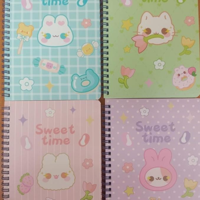 

buku notebook ring spiral a5 motif sweet time satuan