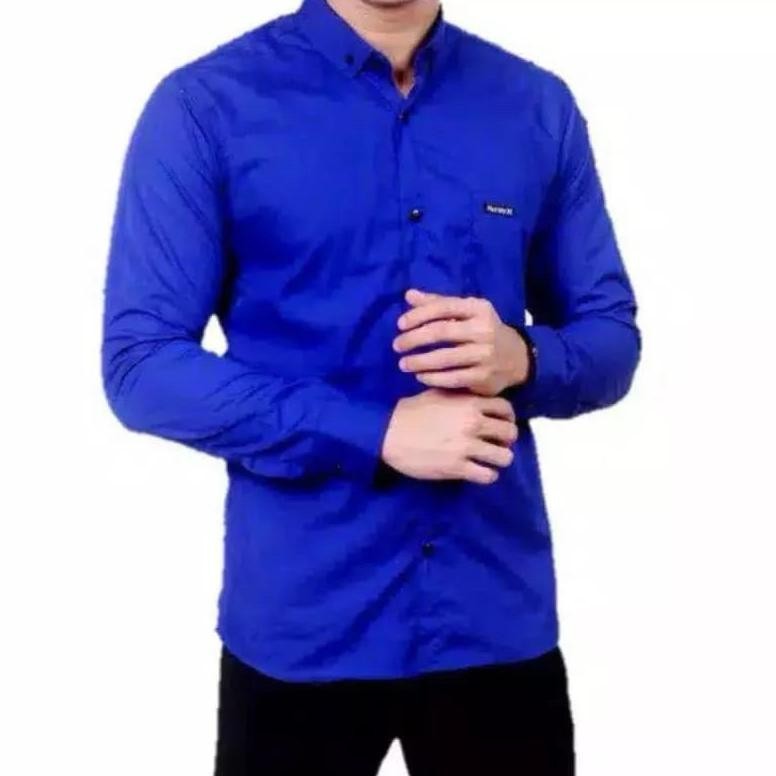 (Promo Cod)Kemeja Pria Lengan Panjang Kemeja Polos Pria Oxford Oxport Kemeja Hitam Baju Laki Laki He