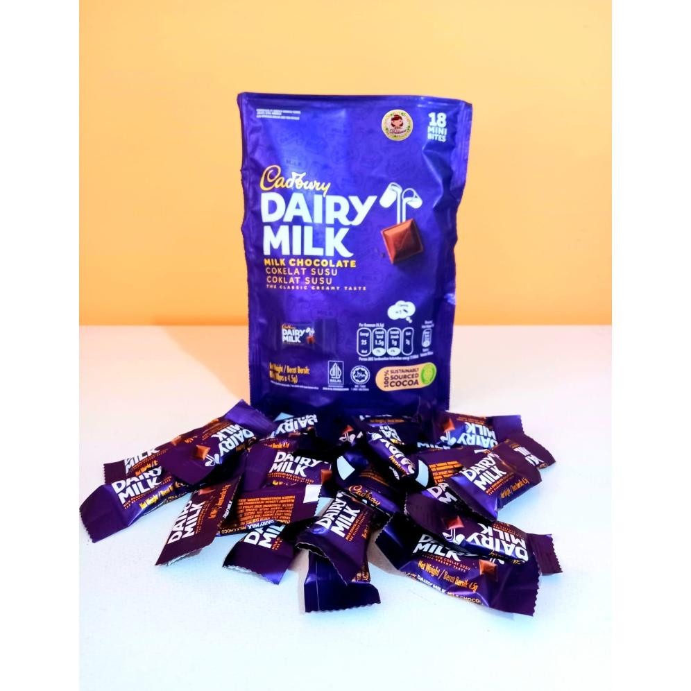 

.Coklat Import | Pouch Cadbury Dairy Milk Chocolate 81Gr Isi 18Pcs Halal ( Ds Bgr)