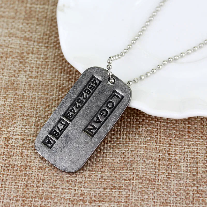 X-men Kalung Kartu Militer Wolverine Fashion Superhero Logan Howlett Kalung Cosplay Pinggiran