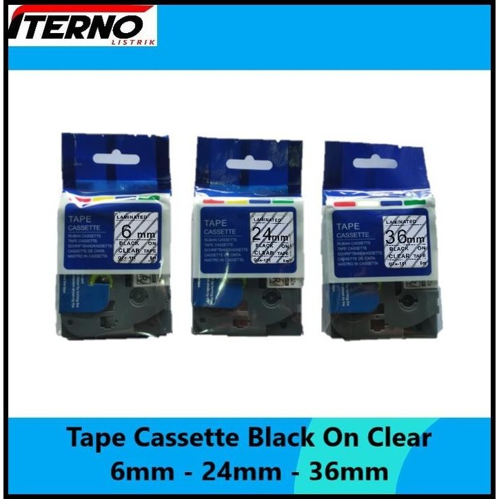 

GRATIS ONGKIR LABEL TAPE CASSETTE COMPATIBLE TZE-161 BROTHER 36MM BLACK ON CLEAR !!