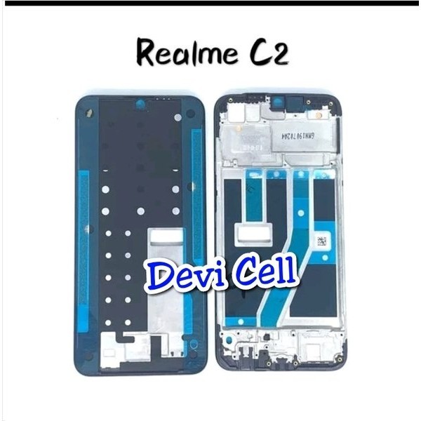 FRAME LCD TULANG TENGAH DUDUKAN TATAKAN TOUCHSCREEN TULANGAN HP REALME C2 ORIGINAL