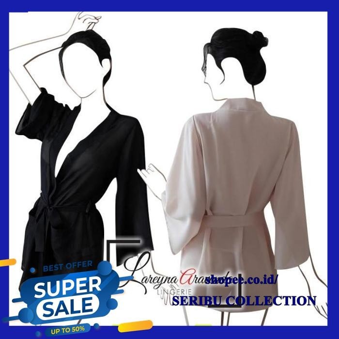 SET BAJU TIDUR WANITA + G STRING SEKSI MODEL KIMONO PREMIUM TRANSPARANT PRODUK PILIHAN