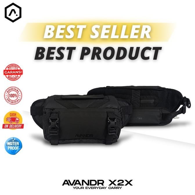AVANDR X2X BLACK MATTE TAS SELEMPANG PRIA WANITA MULTIFUNGSI SLING BAG