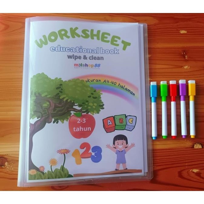 Worksheet buku edukasi anak 2-3 tahun