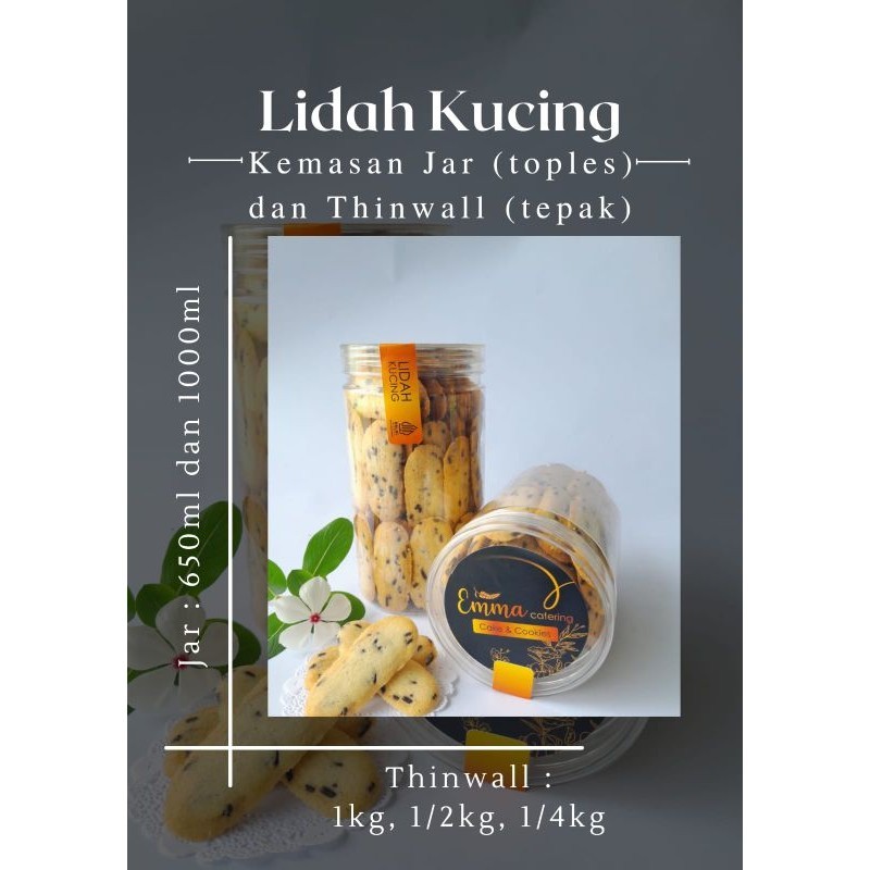 

LIDAH KUCING | KUE KERING HOMEMADE FRESH | TOPLES TABUNG 1000ML | EMMA CATERING CAKE&COOKIES