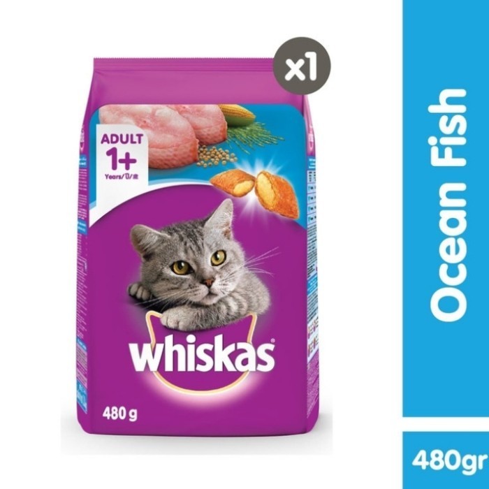 

[DIAJENG SHOP] makanan kucing whiskas ocean fish flavour perisa 480 g freshpack TERBARU