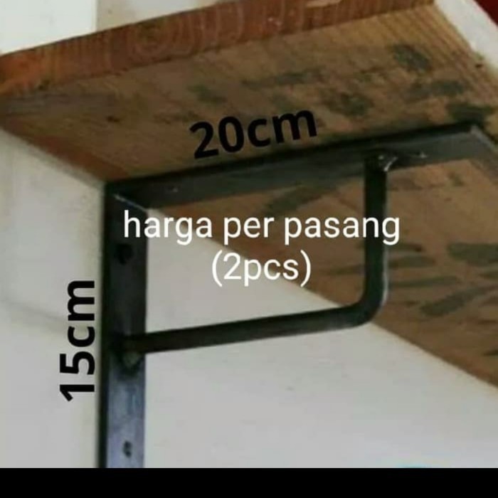 Tiang Ambalan Rak Dinding Siku Besi Penyangga Ambalan Bahan Besi Tebal