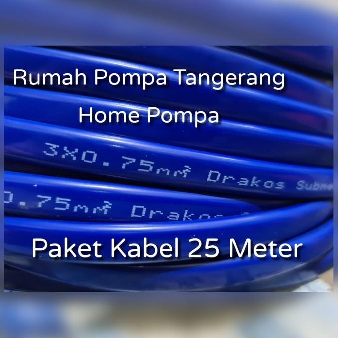 Kabel Pompa Satelit Kabel Pompa Submersible Paket 25 Meter