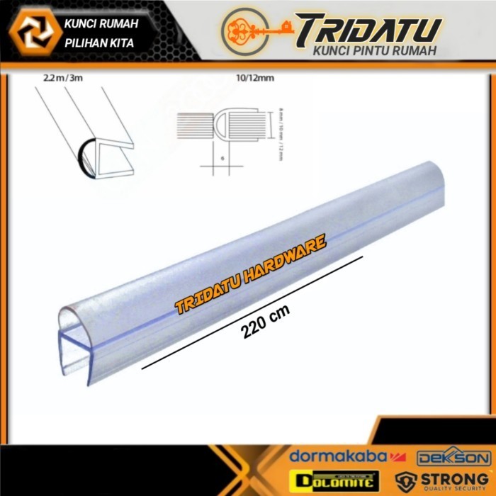 SEAL KACA KAMAR MANDI CLIP SEAL 10MM PANJANG 220CM AMBALAN KACA D