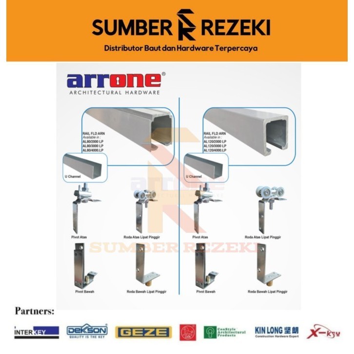 1 SET RAIL FOLDING REL PINTU LIPAT ARRONE
