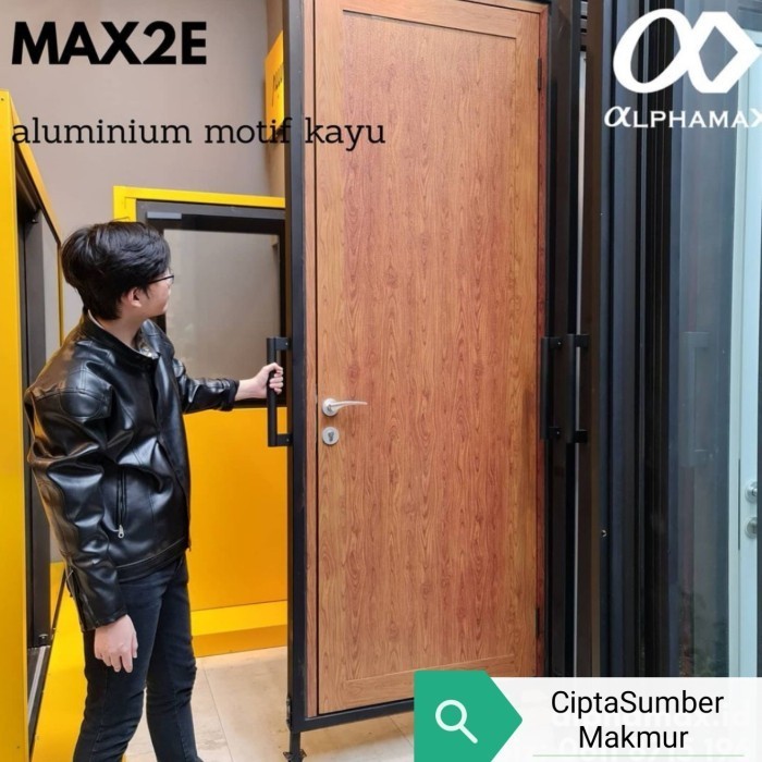 PINTU KAMAR / UTAMA ALMUNIUM MODERN ALPHAMAX TYPE MAX 2-E (90X210CM)