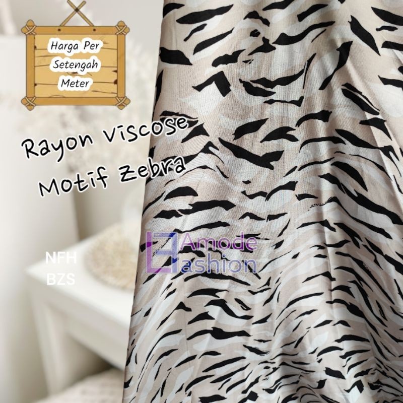 Kain Rayon Viscose Motif Zebra