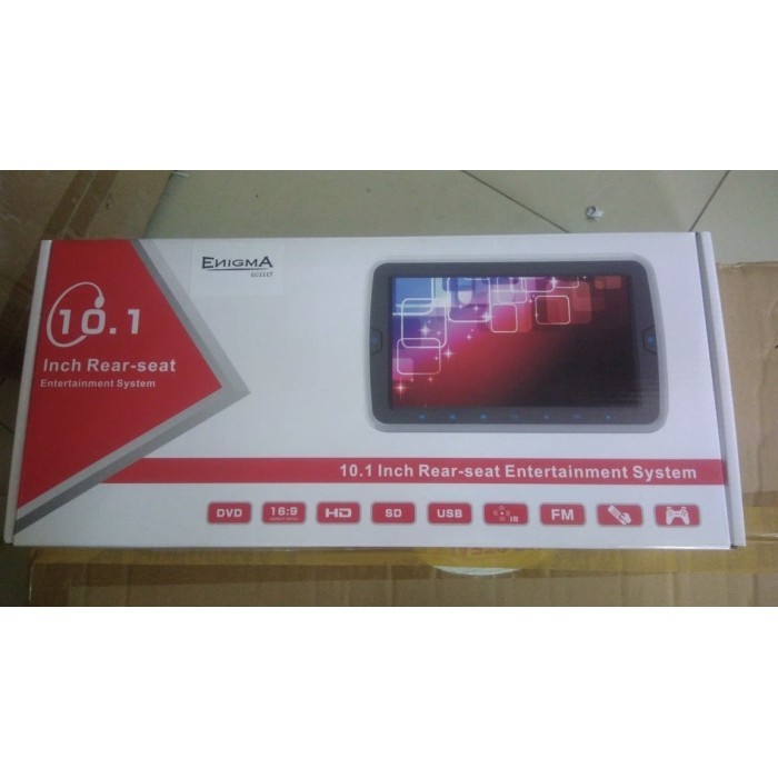 TV CLIP ON HEADREST ENIGMA 10 INCH DVD HDMI LAYAR HD GARANSI 1 TAHUN