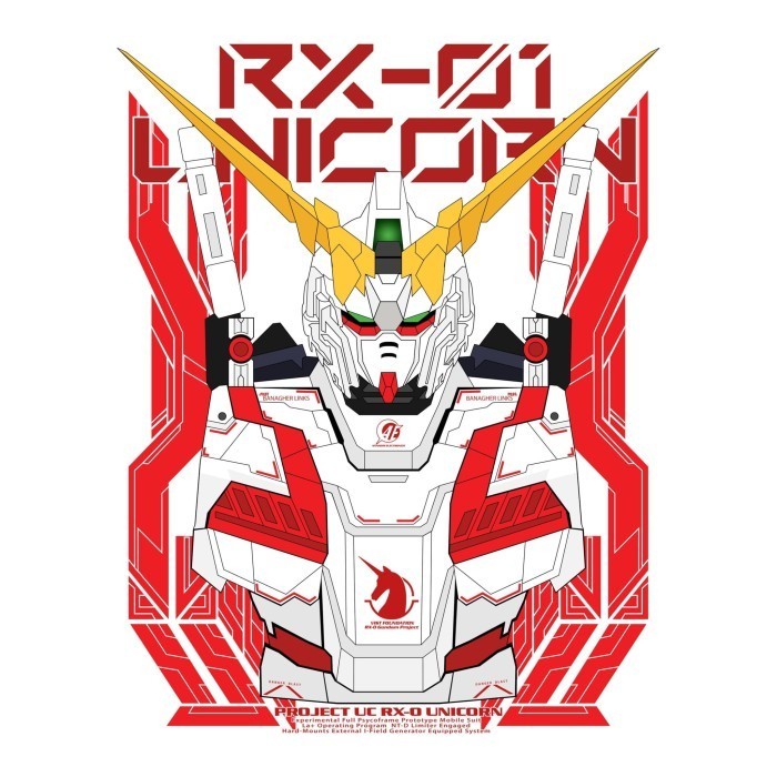 

sticker gundam 3d collections unicorn 3 colour set a4 zenyang22