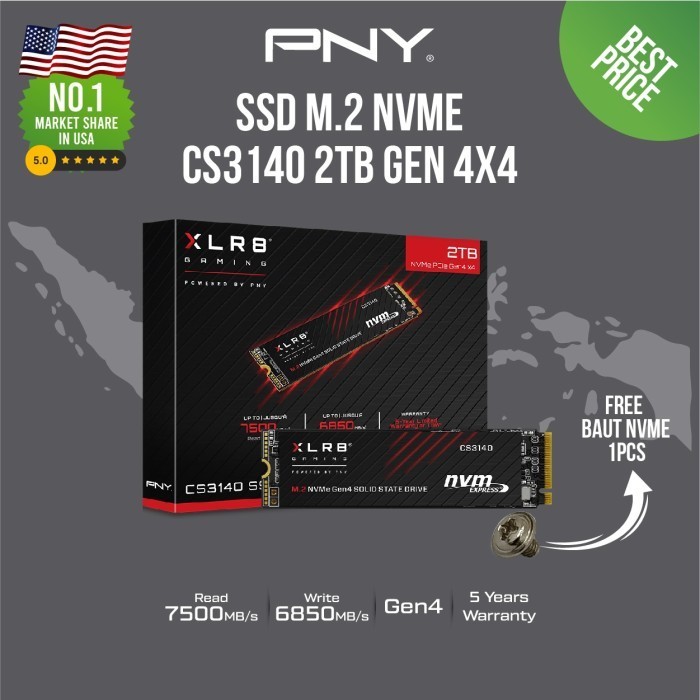 PNY NVME CS3140 2TB GEN 4.0 XLR8 ORIGINAL BEST QUALITY