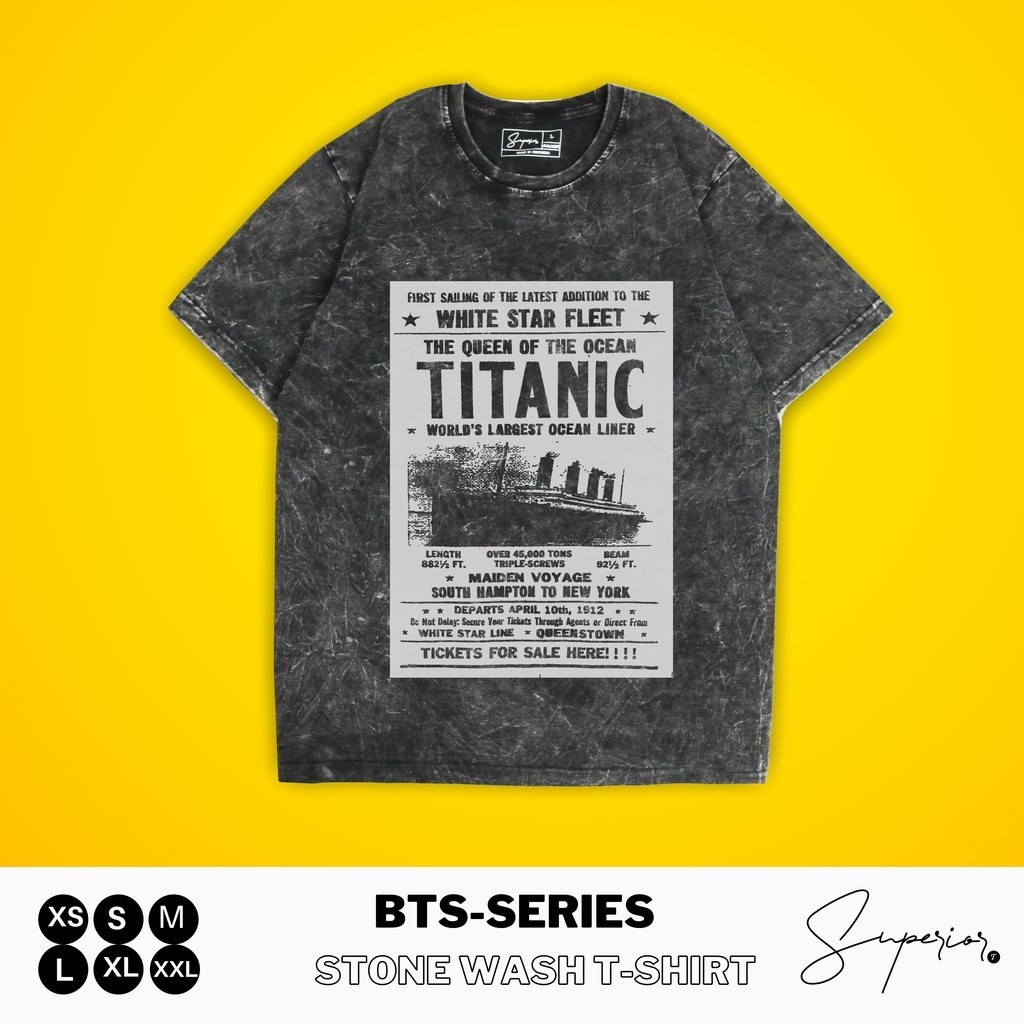 KAOS OVERSIZE STONEWASH / SANDWASH / WASHED TEES TITANIC VINTAGE / TITANIC