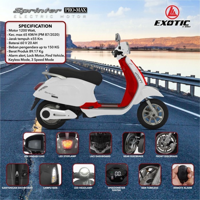 SPRINTER PRO MAX VESPA LISTRIK EXOTIC