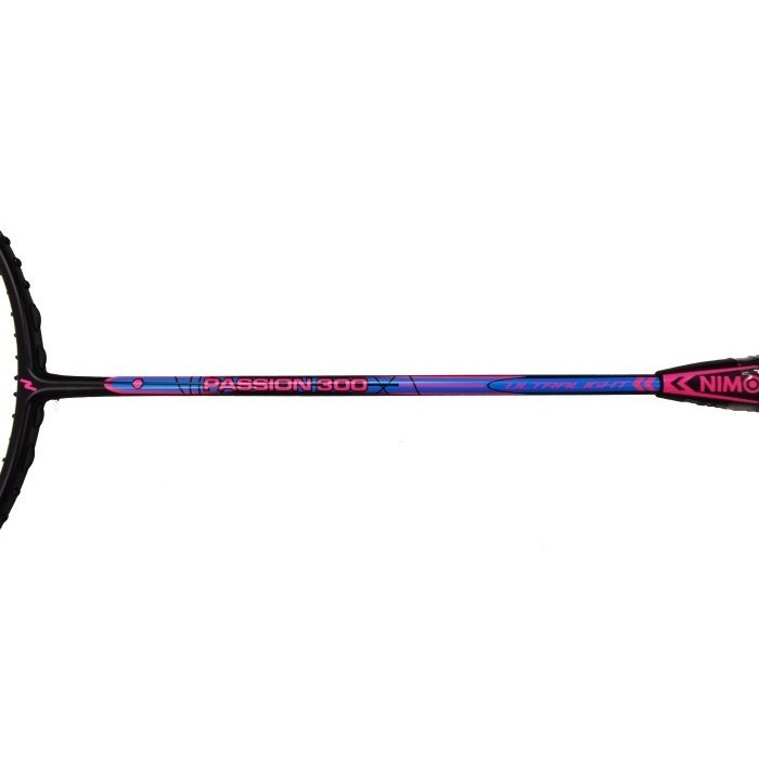 New Nimo Raket Badminton Passion 300 Black Pink + Free Tas &amp; Grip