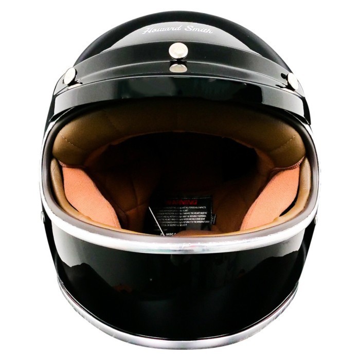 HELM FULL FACE RETRO HOWARD SMITH DEEP BLACK CARGLOSS