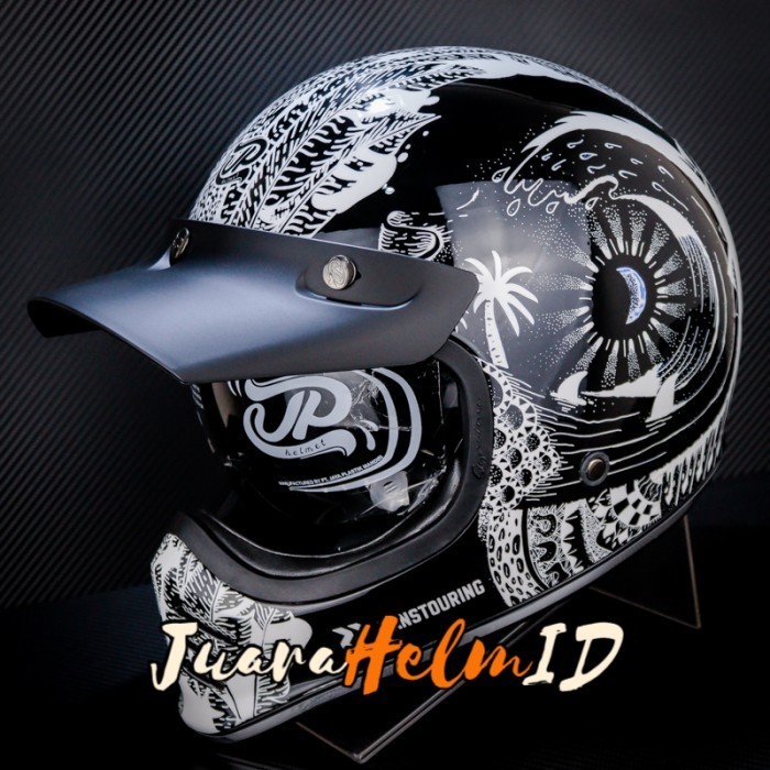 JPX HELM JP SIGNATURE DAY OR NIGHT RANS / BLACK GLOSSY / RETRO CLASSIC