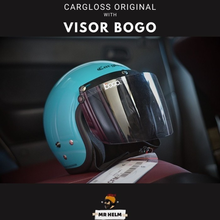 HELM CARGLOSS RETRO ORIGINAL + KACA BOGO BUBBLE ORIGINAL ( BOGO)