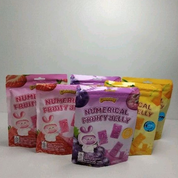 

[PAKET HEMAT 6 BKS] HALAL Lianggui Numerical fruity jelly 3 variant rasa mangga, strawberry dan anggur 108gr.