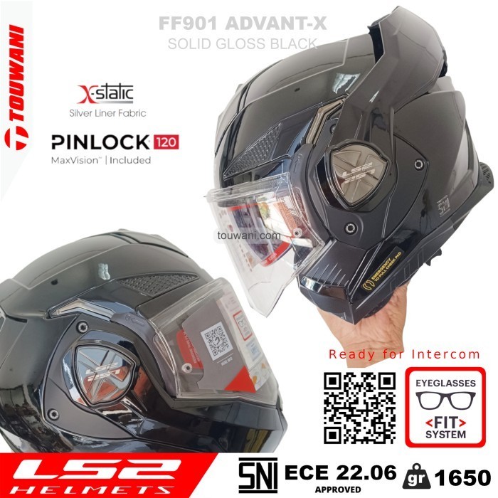 HELM LS2 FF901 ADVANT-X SOLID GLOSS BLACK