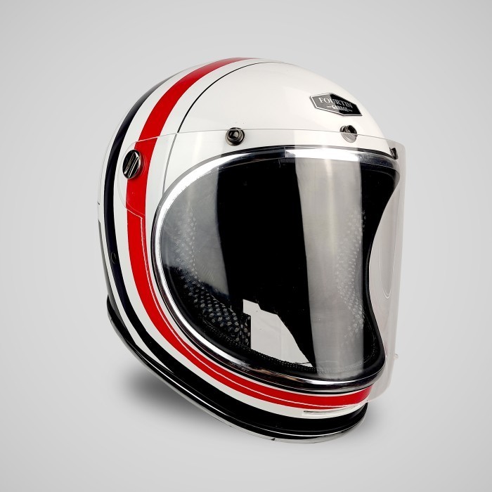 HELM CUSTOM CLASSIC BELL BULLIT PUTIH RSD- FOURTIN GARAGE