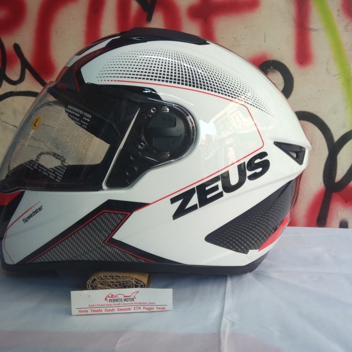 ZEUS HELM ZS 811 WHITE RED LINE ZS811