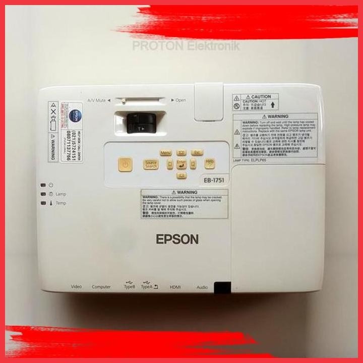 (BK PROT) LCD PROYEKTOR EPSON EB175 EB-1751 MODEL H479C PROJEKTOR EPSON