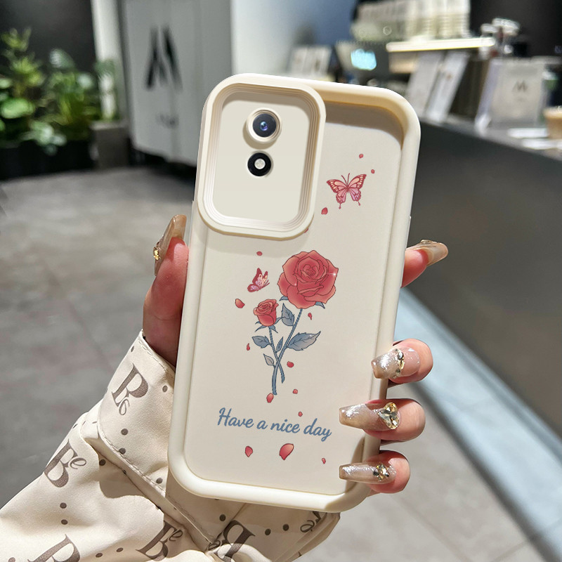 Casing Hp VIVO Y02 VIVO Y02A VIVO Y02T Case Casing lembut trendi baru HP ponsel pola Planet mawar Ke