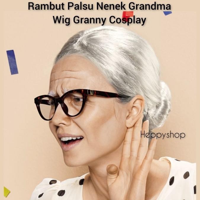 RambutPalsuNenek GrandmaWig GrannyCosplay