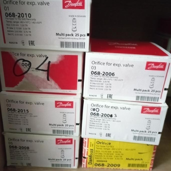 Danfoss Orifice No 1 2 3 4 5 DANFOSS danfoss