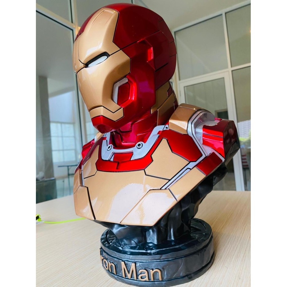 FLASH SALE STATUE RESIN IRON MAN MARK 42 BUST FIGURE IRONMAN 1:2 NORMAL COLOR TERBARU