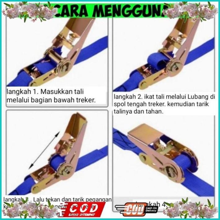 READY TALI KREK SOUND TRACK BELL RACHET TIE DOWN 5 METER X 1" (2,5 CM) TALI PENGIKAT BARANG TALI BOK