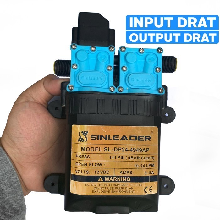 DINAMO POMPA DC DUAL PUMP SINLEADER SL DP24 - 9 BAR 141 PSI DOBEL DRAT