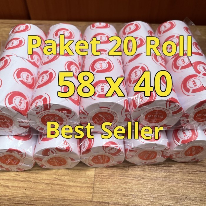 

( ISI 20 Roll) Kertas Kasir Thermal Paper Roll 58 x 40 / 58x40