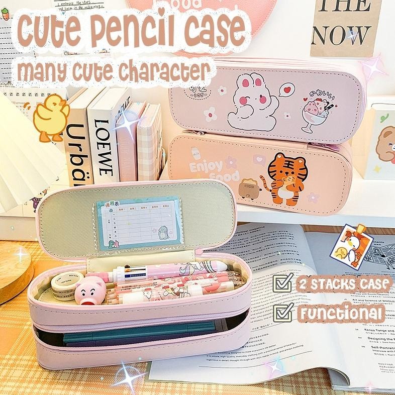 

gha-68 / Pencil Case PREMIUM Karakter, Kotak Pensil Lucu 2 Tingkat, Alat Tulis Terlaris