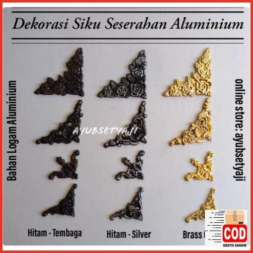 Hot Sale Sudut Siku Seserahan Aluminium Antik Model Siku Al 02 - Siku Hantaran - Siku Ukir Box Sudut