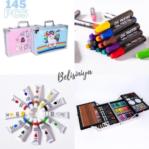

Crayon Art Set Koper Set Crayon Mewarnai Anak Alat Lukis Anak 145 Pcs