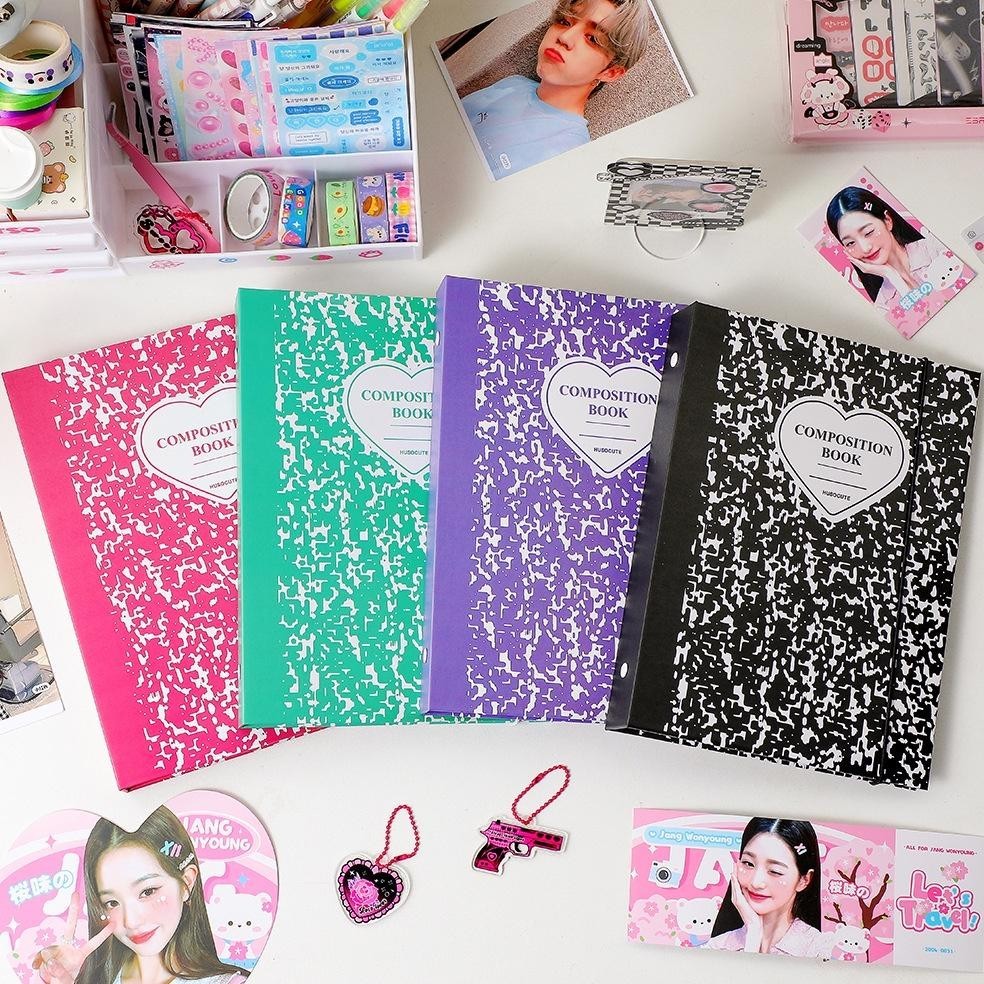 

gh-67 Composition Book Buku Binder A5 6 Ring Bahan PP Album Photocard PC Tempat Penyimpanan Kartu Sleeve 4p Bibimcat Hemat