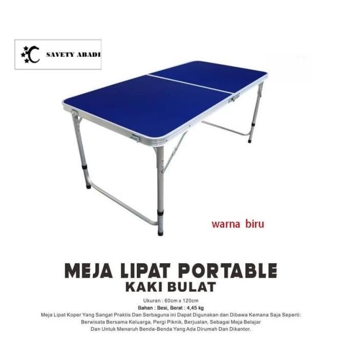 SA MEJA LIPAT KOPER HPL ALUMINIUM-MEJA LIPAT PORTABLE - KAKI BULAT