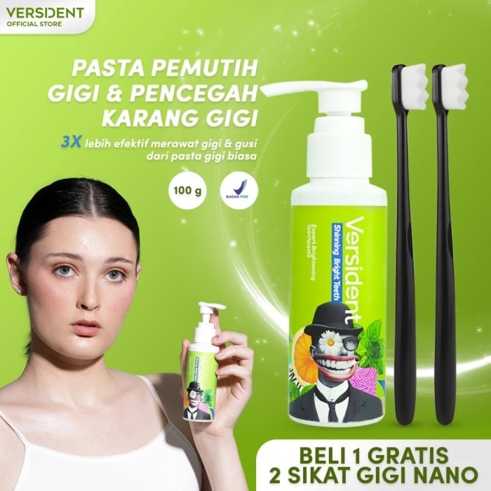 Pasta Gigi Versident Shining Bright Teeth Pemutih Gigi