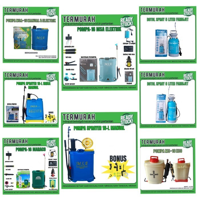 Pompa Sprayer Variasi (Manual, Elektrik, Manual &amp; Elektrik)