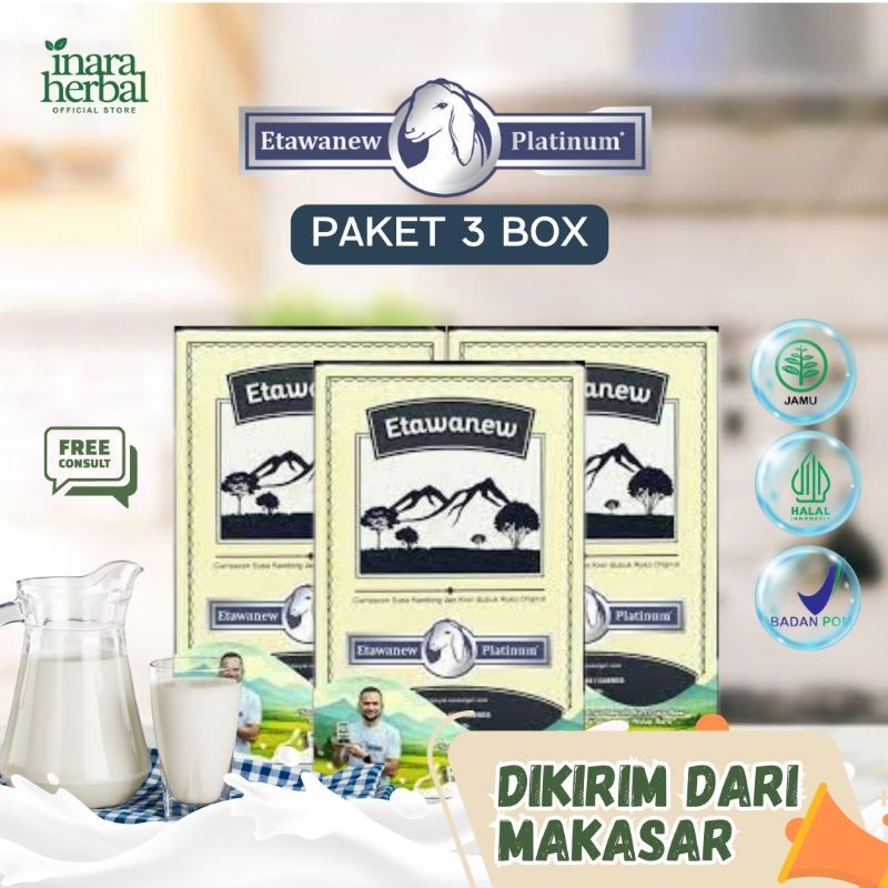 

PAKET 3 BOX SUSU ETAWANEW PLATINUM SUSU KAMBING ETAWA BUBUK - Susu kambing etawa murni dengan krimer nabati bantu atasi masalah pernafasan dan nyeri sendi sangat berguna untuk kesehatan tubuh original 100% distributor resmi langsung dikirim dari makassar