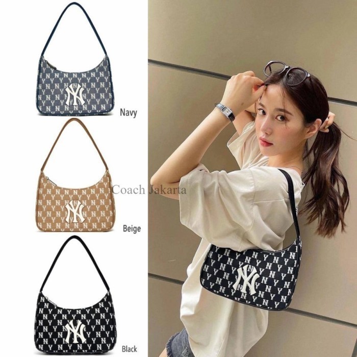 Tas Mlb Jacquard Hobo Shoulder Bag Monogram