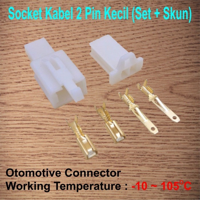 Produk Unggulan] Socket 2 Pin Kecil + Skun / Soket Motor / Konektor Motor / Kabel Motor