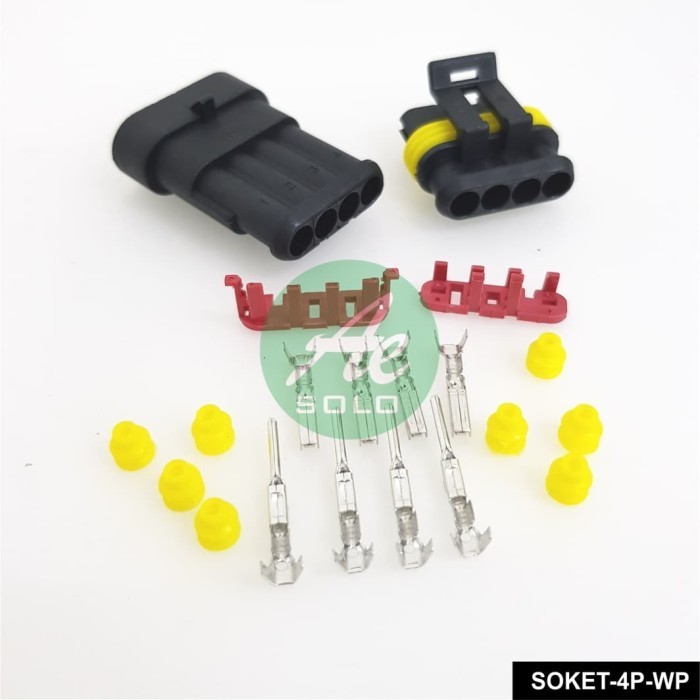 {{{{}}] Socket Connector Waterproof 4 pin Soket Konektor Kabel Anti Air 4pin