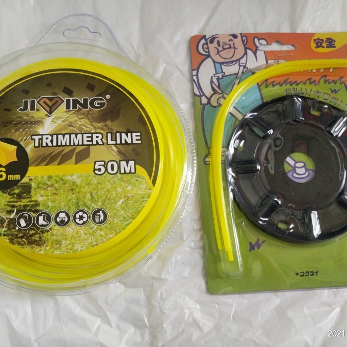 Ready paket tali senar 2.6mm 50 mtr + plat senar potong rumput